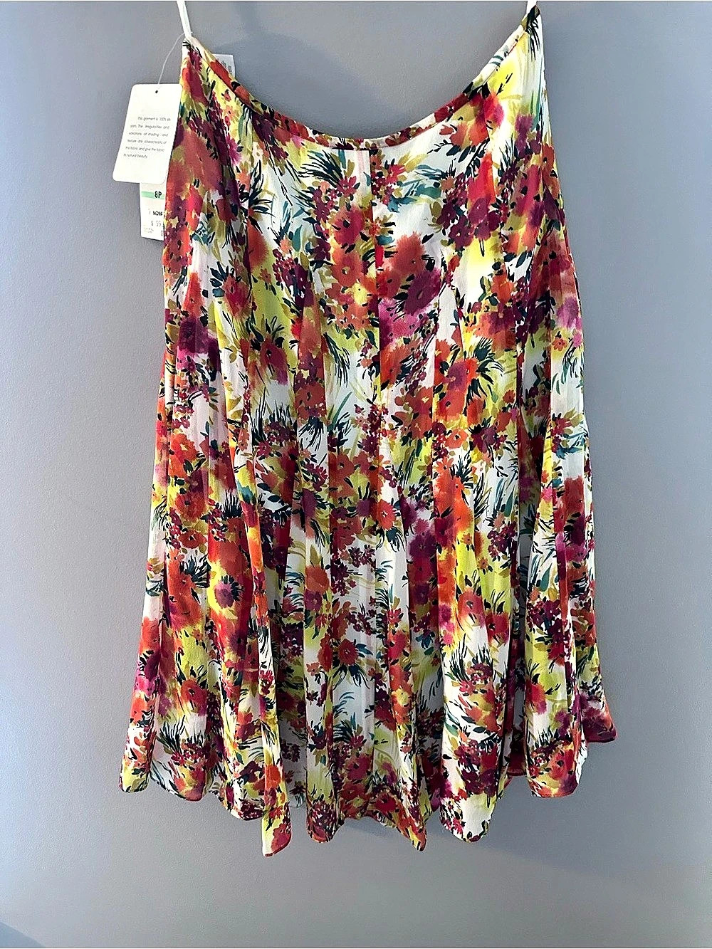 NWT Jones New York 100% Silk Chiffon Midi Skirt 8P Y2K Floral Whimsigoth Cottage